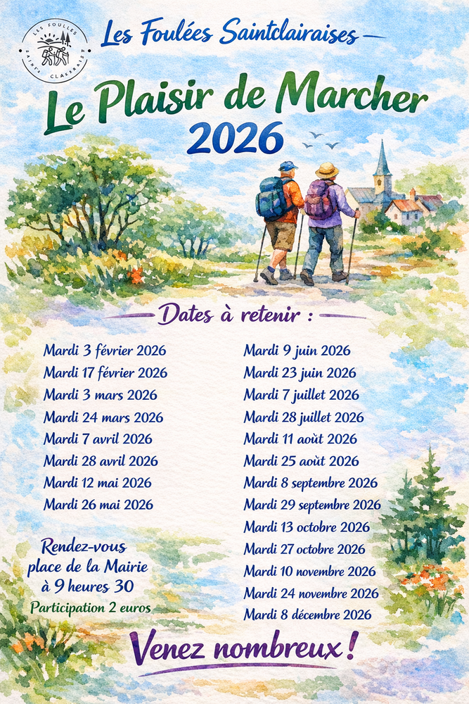 Dates prévues pour le Plaisir de Marcher