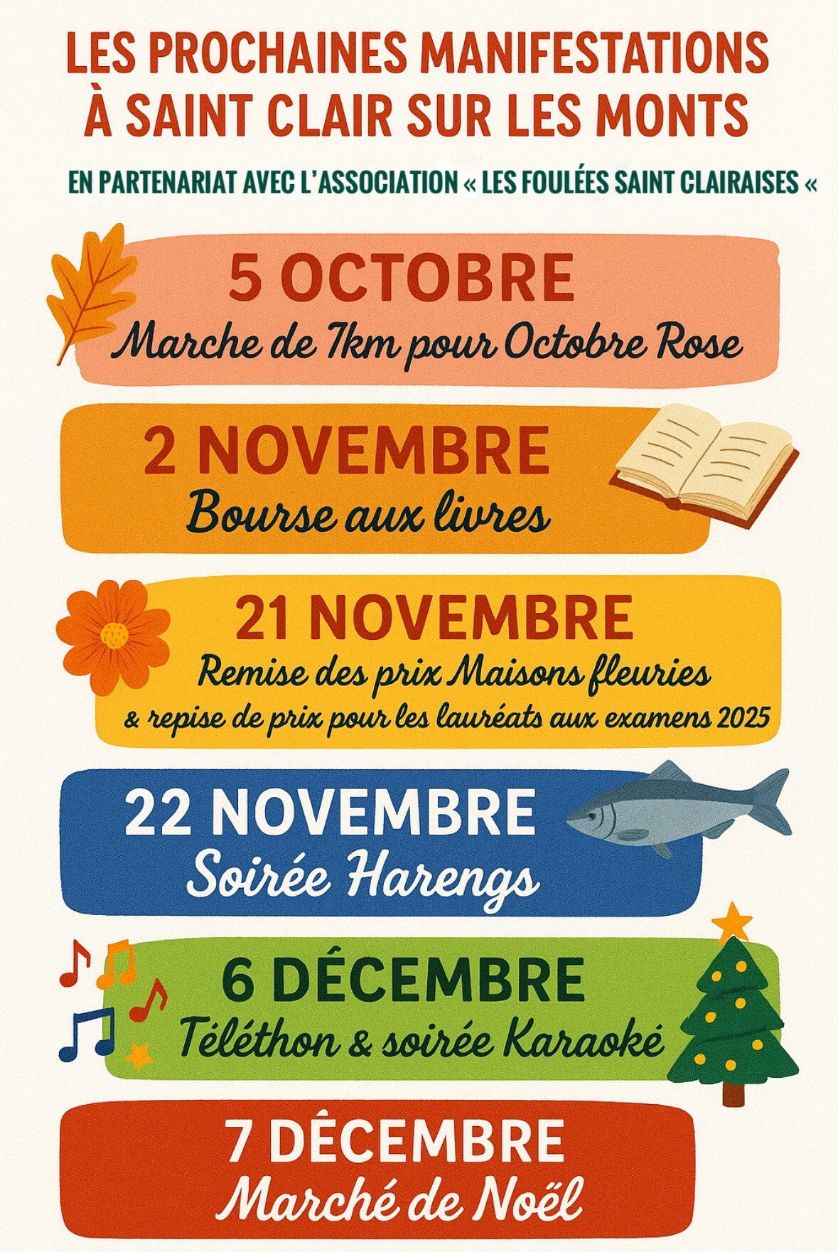 Calendrier Saint clairais