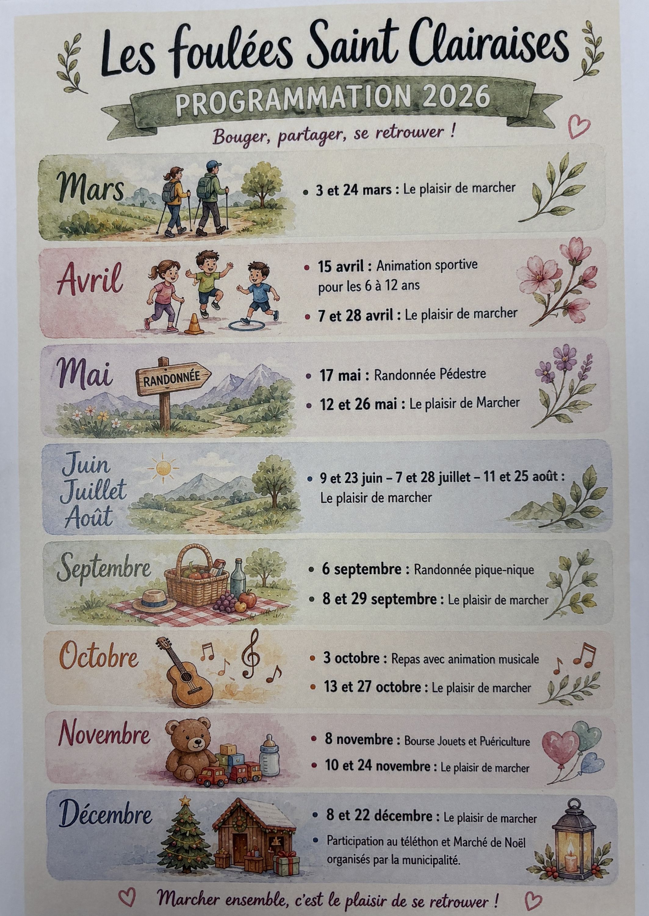 Programme 2026 Les foulées Saintclairaises