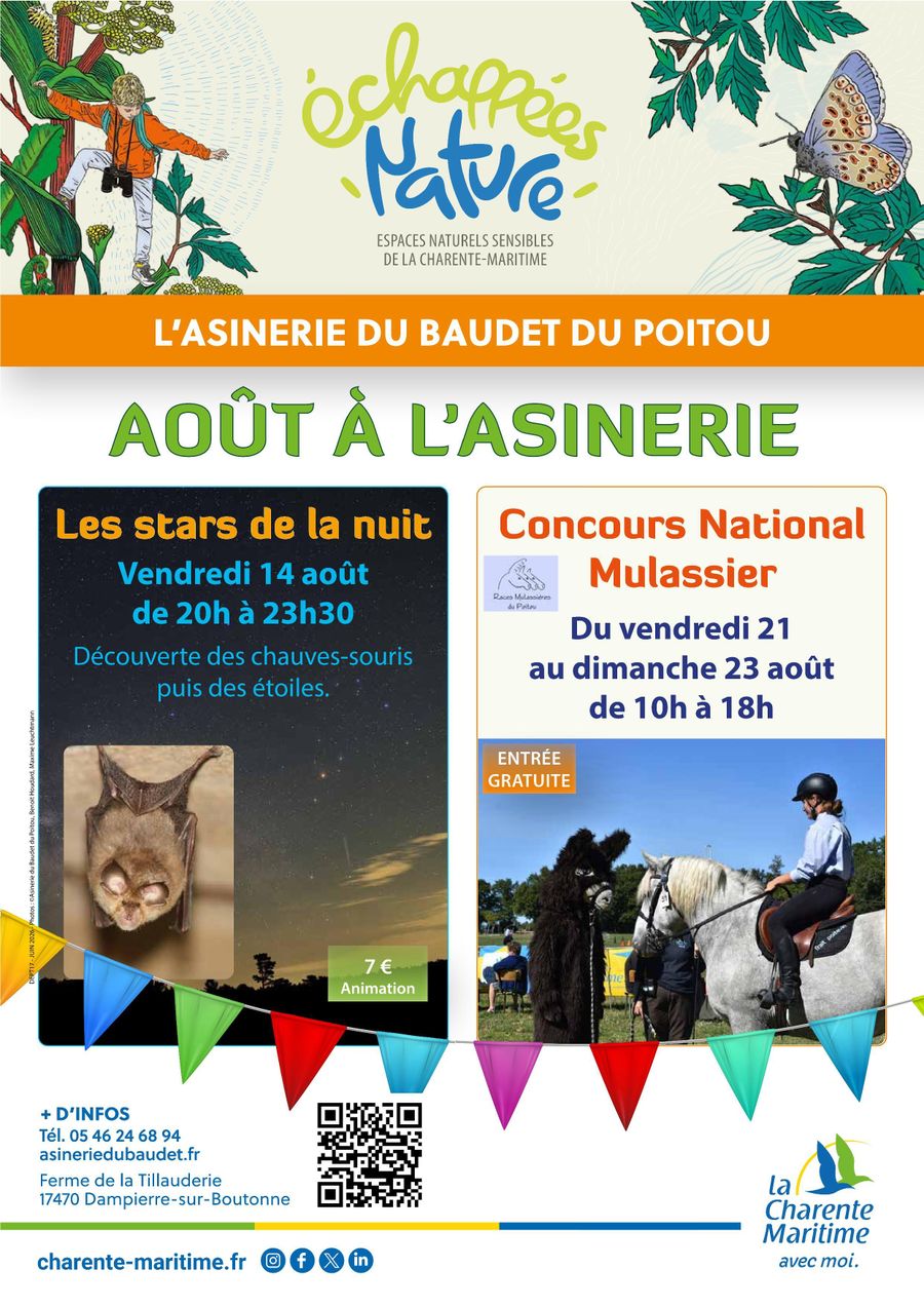 ACTIVITES ASINERIE AOUT 2026 (17470 LA VILLEDIEU)