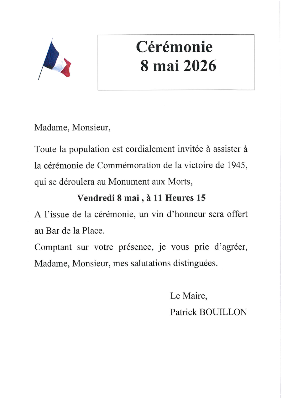 CEREMONIE 8 MAI à Paillé ﻿ Paillé Le 08/05/2026 CEREMONIE 8 MAI à Paillé ﻿ Cérémoni…